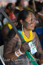 Tuira Kayapo with her machete.